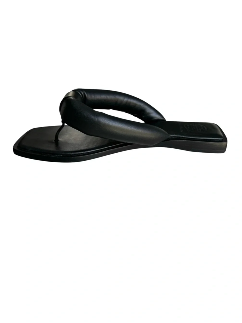 Tory Burch Puffy Strap Thong Sandal Black Leather